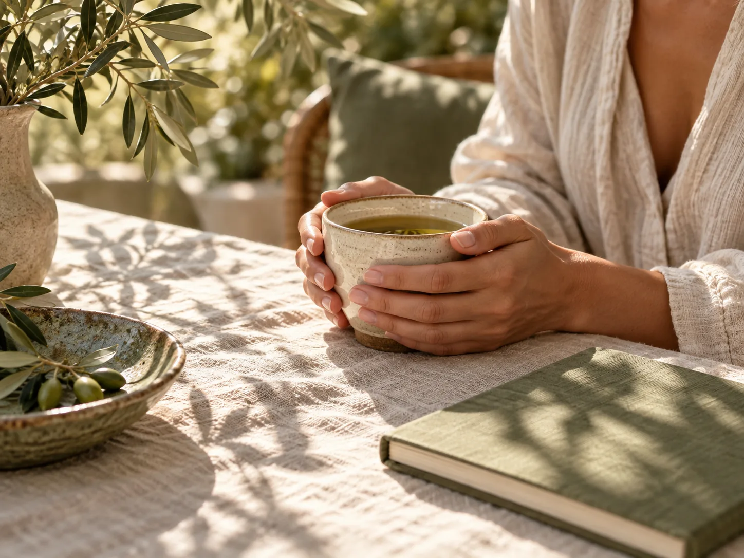 A quiet moment with tea and a journal